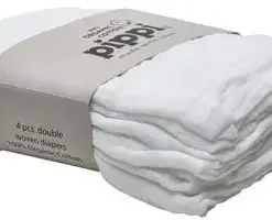 Pippi Musselinteppe 4-pack, White