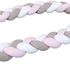 Babybay Flettet Sengekant , White/Beige/Rosé