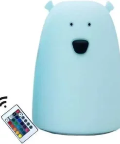Rabbit & Friends ByMoxo Lampe Bjørn Med Fjernkontroll, Blå