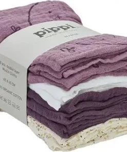 Pippi Musselinteppe 8-pack, Mauve