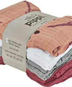Pippi Musselinteppe 8-pack, Misty Rose