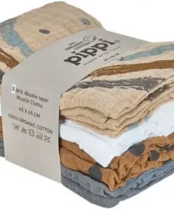 Pippi Musselinteppe 8-pack, Sandshell