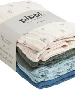 Pippi Musselinteppe 8-pakning, Gray Mist