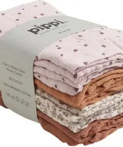 Pippi Musselinteppe 8-pakning, Mocha Mousse