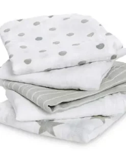 Aden By Aden + Anais Helseteppe Squares 5-pack, Grå