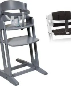 BabyDan Danstolen Matstol Med Matstolpute, Grå/Svart