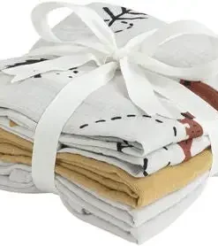 Jollyroom By Borganäs 3-pack Musselintepper, Forest Adventure