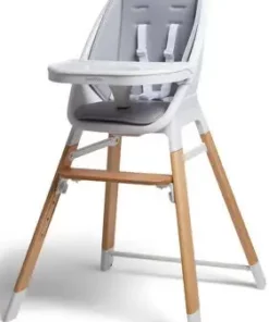 Beemoo 2-in-1 Matstol, White/Beige