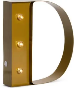 Petite Déco Bokstavlampe D, Gull