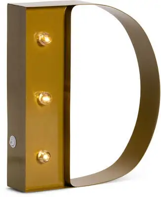 Petite Déco Bokstavlampe D, Gull