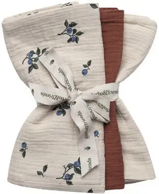 Garbo & Friends Garbo&Friends Musselinteppe 3-pack, Blueberry