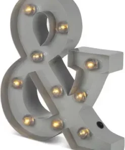 Alice & Fox Bokstavlampe &, Grå