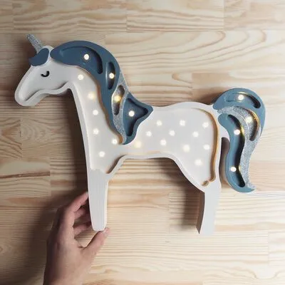 Little Lights Lampe Enhjørning, Blå - Bilde 14