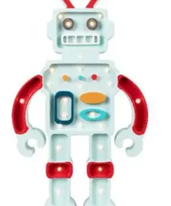 Little Lights Lampe Robot, Metallisk Blå