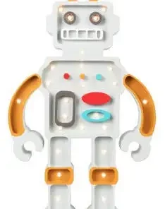 Little Lights Lampe Robot, Metallisk Grå