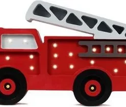 Little Lights Lampe Brannbil, Rød
