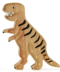 Little Lights Lampe T-Rex, Tre/Svart